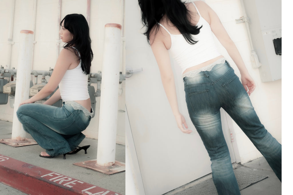 LACE FLARE DENIM